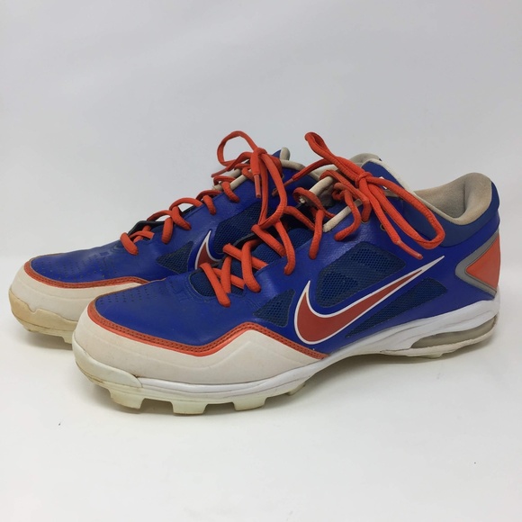 blue and white nike baseball cleats